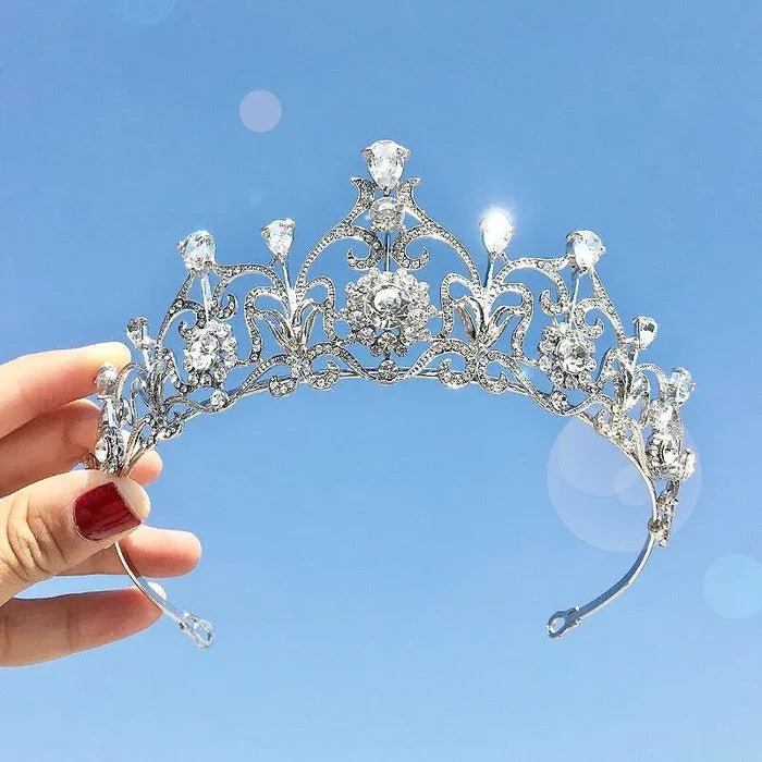 Wedding Hair Accessories - Silver Cubic Zirconia Bridal Tiara