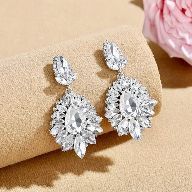 Wedding Jewelry - Rhinestone Bridal Earrings - Available in Silver and Gold