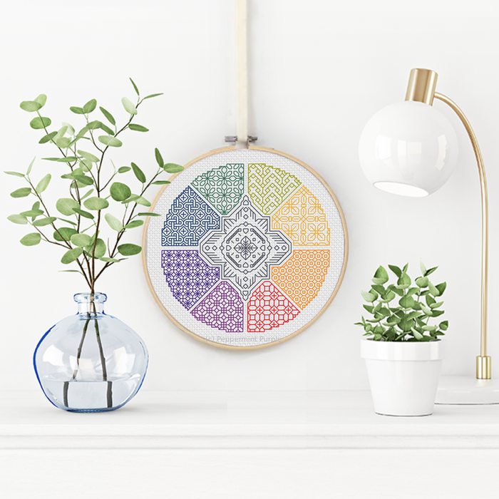Centre Point Blackwork Pattern by Peppermint Purple