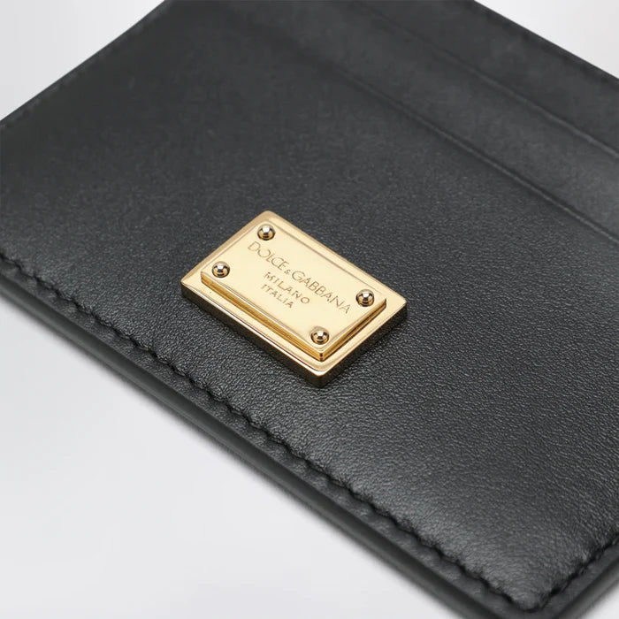 Dolce&Gabbana - Black plongé calf leather card holder