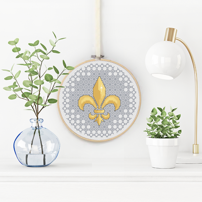 Fleur-De-Lis Blackwork Pattern by Peppermint Purple