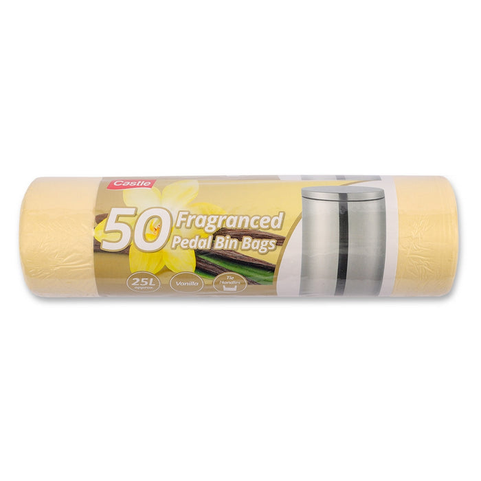 Fragranced Swing Bin Bags 25 Litres 50 Pack Vanilla 326037-VANILLA