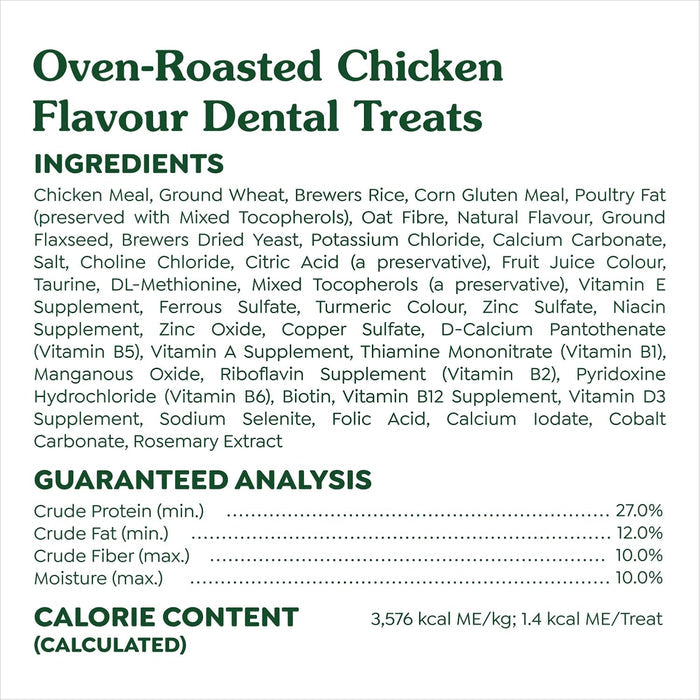 GREENIES Feline Cat Treats Natural Dental Care, Oven Roasted Chicken Flavour, 9.75oz. Tub