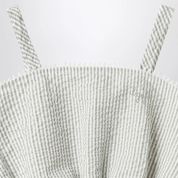 Il Gufo - Granite-coloured set in striped seersucker