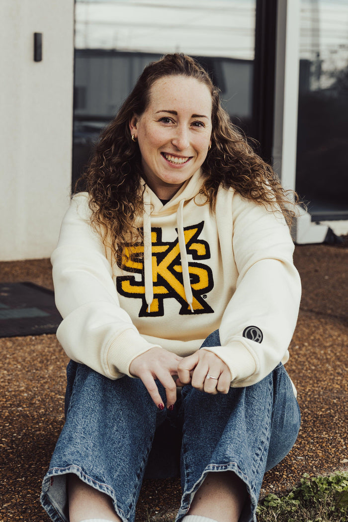 Kennesaw State Owls Bone Chenille Pullover Hoodie