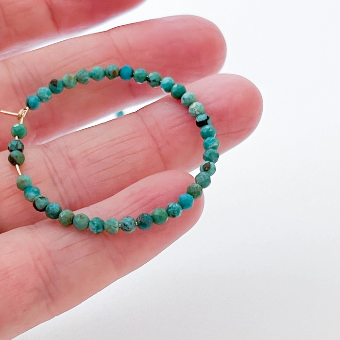 Large Authentic Turquoise Gold Filled Hoops