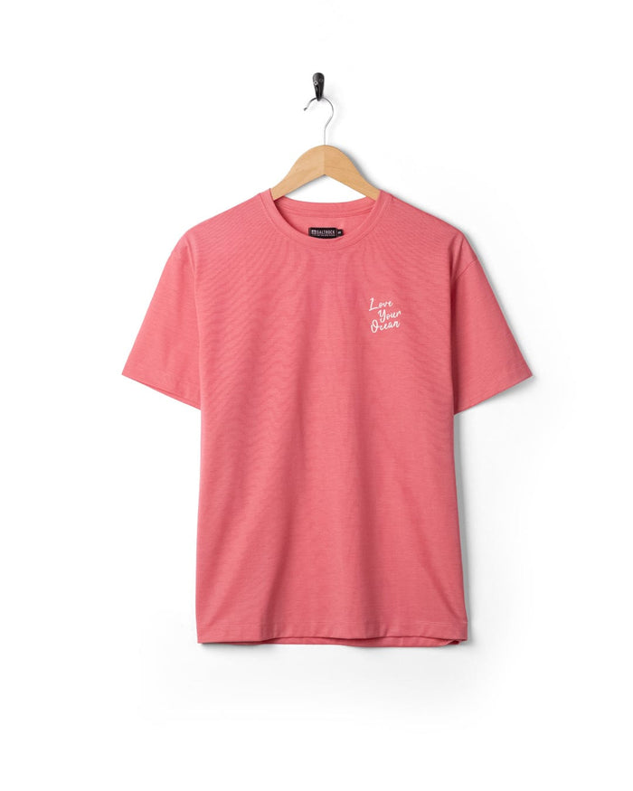 Love Womens Oversized Short Sleeve T-Shirt in Bright Pink