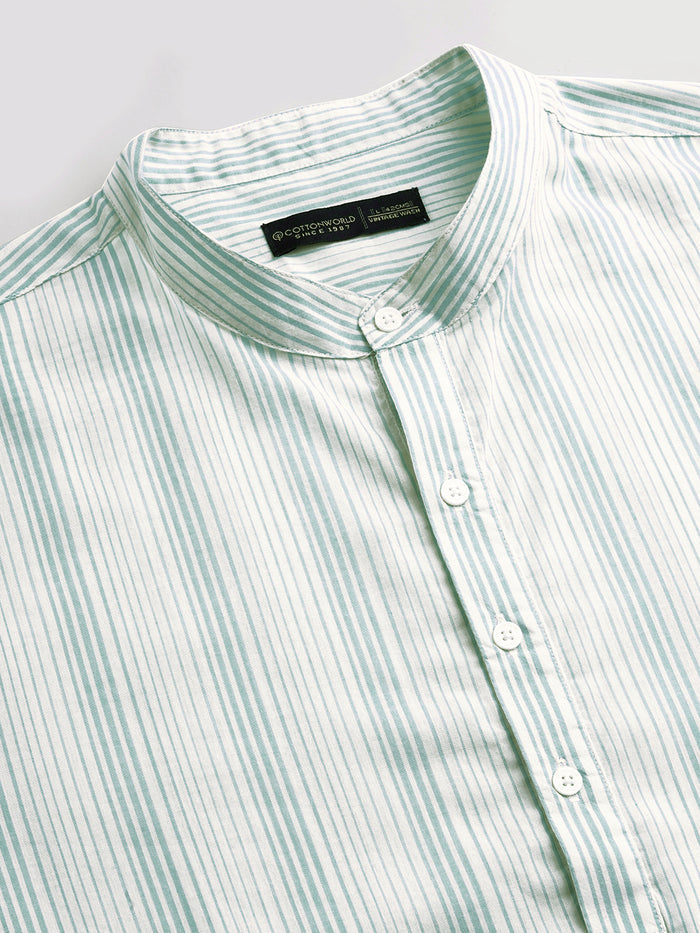 Men's Cotton Lyocell Regular Fit Shirt Green