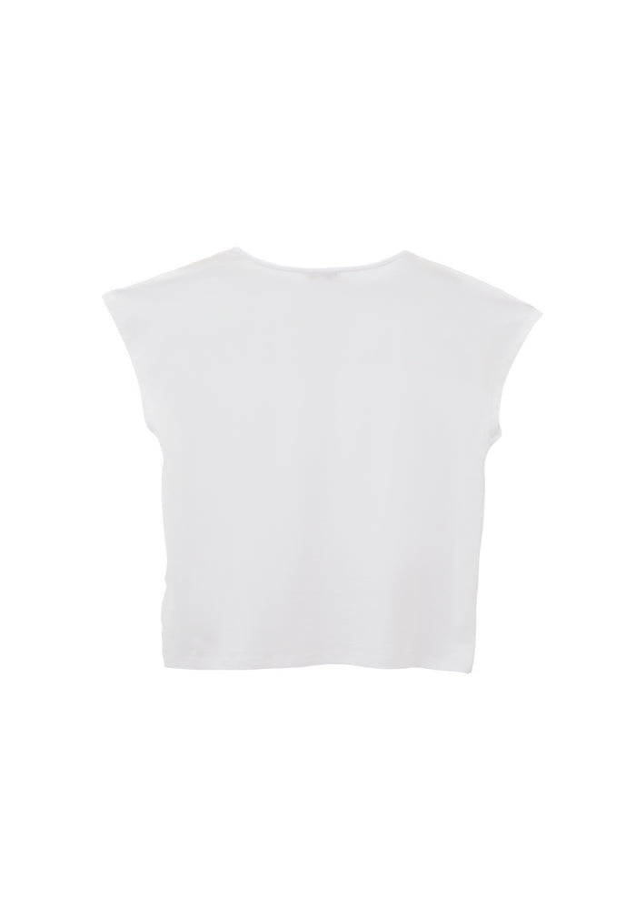 Oversize Boat Neck Short Sleeve T-Shirt - WHITE