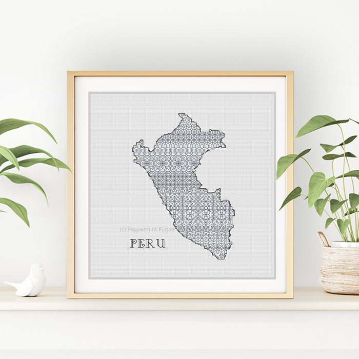 Peru Blackwork Pattern Blackwork Pattern by Peppermint Purple