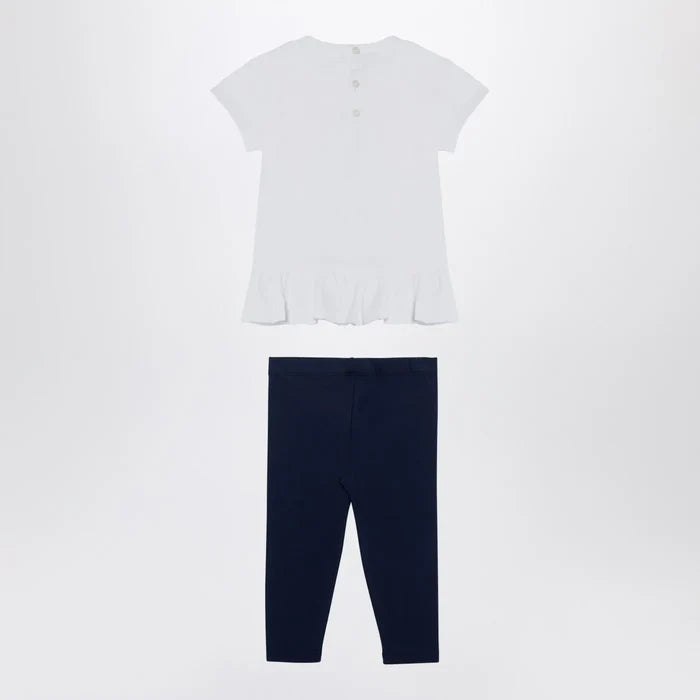 Polo Ralph Lauren - White/navy blue cotton two-piece set with print Brand Apparel & Accessories 6