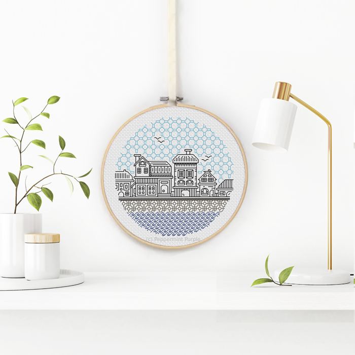 Riverside Blackwork Blackwork Pattern by Peppermint Purple