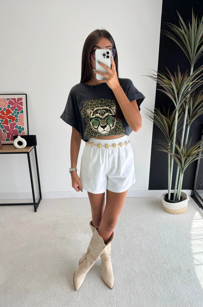 Short en lin blanc DS.Sélection