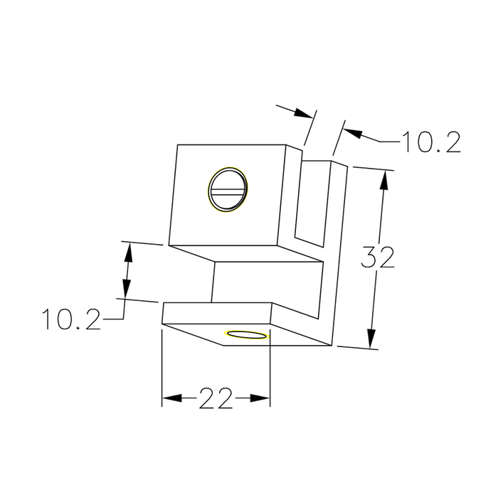 SHOWER GLASS HEADER BAR OVERPANEL FITTING SQUARE 10MM/10MM - Image 9
