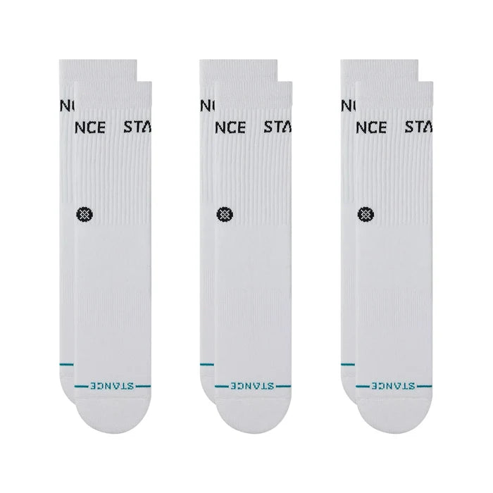 Stance - Origin 3 Pack Crew Socks (White)