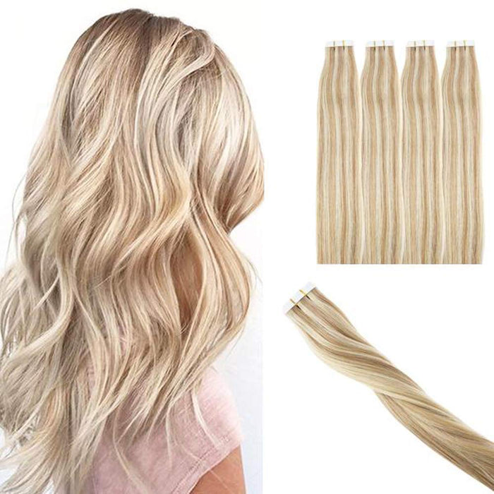 Tape in Hair Extensions | #18/613 Highlights | 20inch