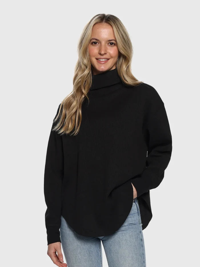 TEAMLTD Ladies Waffle Turtleneck