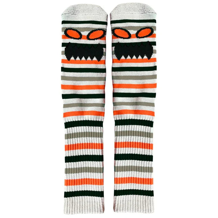 Toy Machine - Monster Face Mini Stripe Socks (Grey)