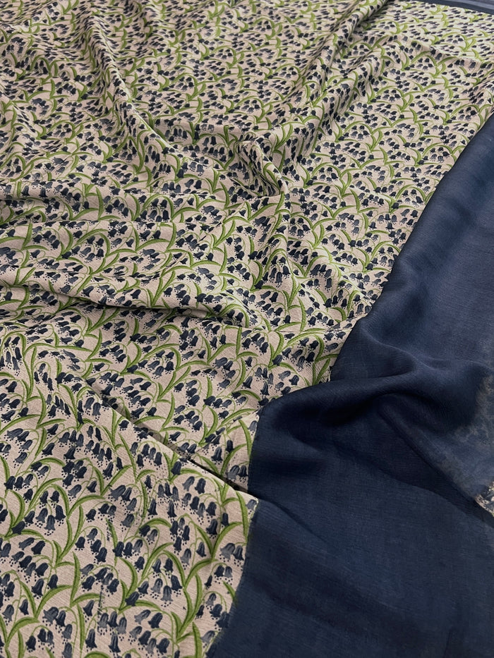Vindhya bellflowers chiffon saree