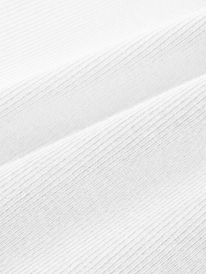 White Ribbed Crew Tee