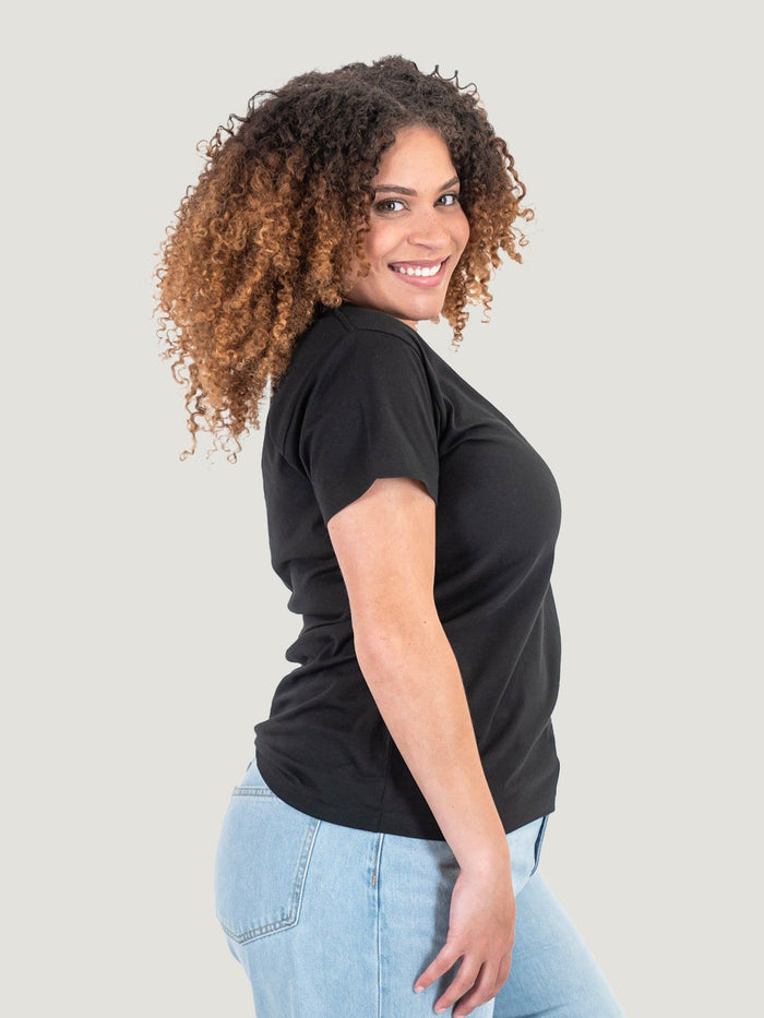 Women's Tees | Black V-Neck T-Shirt (1st Gen.) | Fresh Clean Threads
