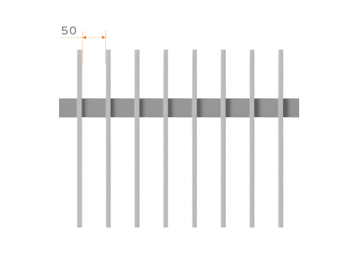 50x10 Aluminium Batten Fence Panel | Radiator Style 50mm Gap Australia