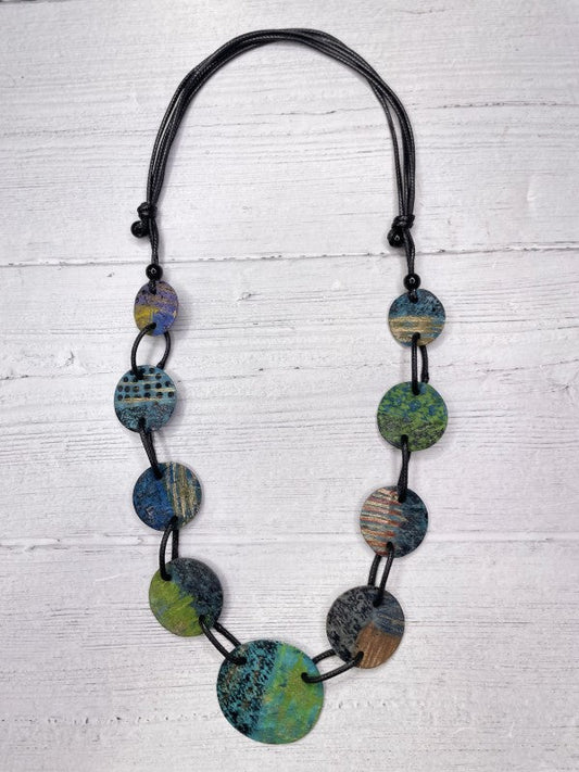 Alisha D Long Multi Hunter Green Statement Necklace