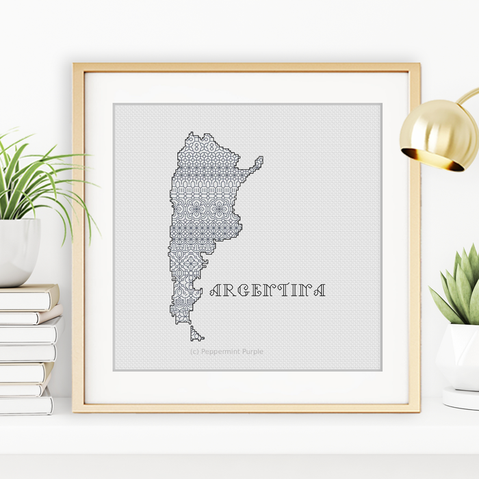 Argentina Blackwork Pattern Blackwork Pattern by Peppermint Purple