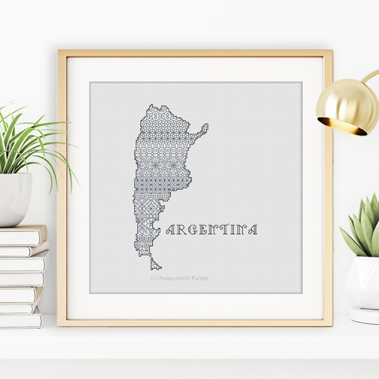 Argentina Blackwork Pattern Blackwork Pattern by Peppermint Purple