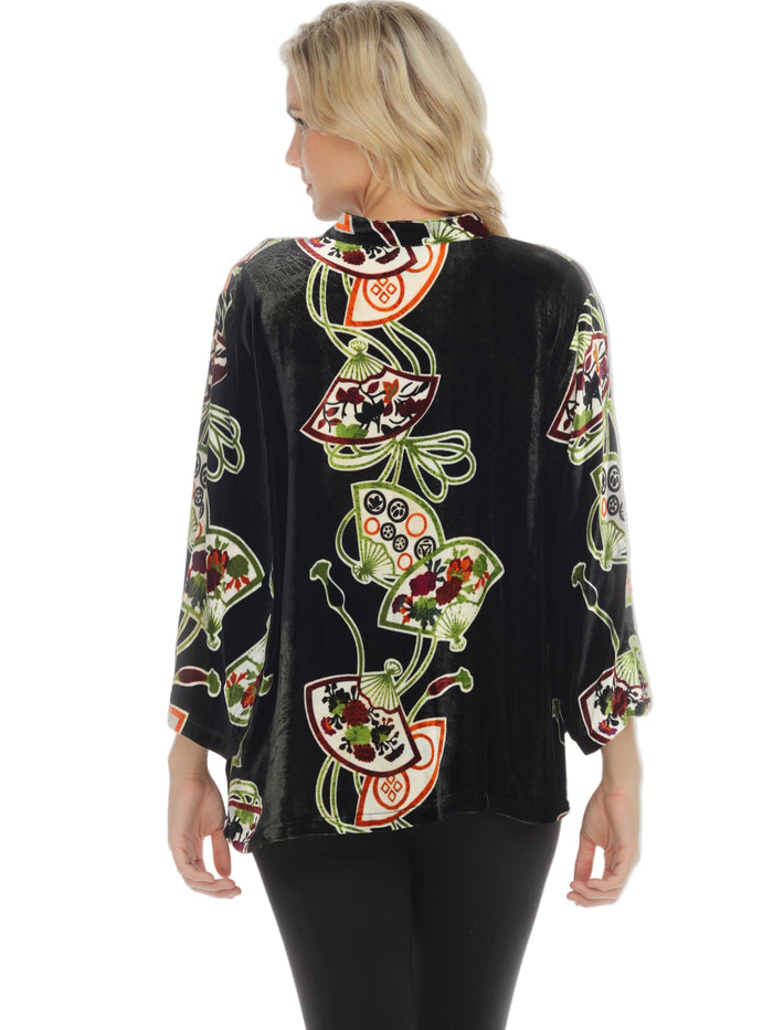 Artful Fans Velvet Blouse - 1213FSD