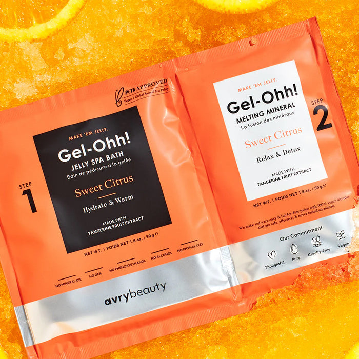 Avry Beauty Gel-Ohh! Jelly Spa 2-Step Soak & Scrub Pedi Bath - Sweet Citrus