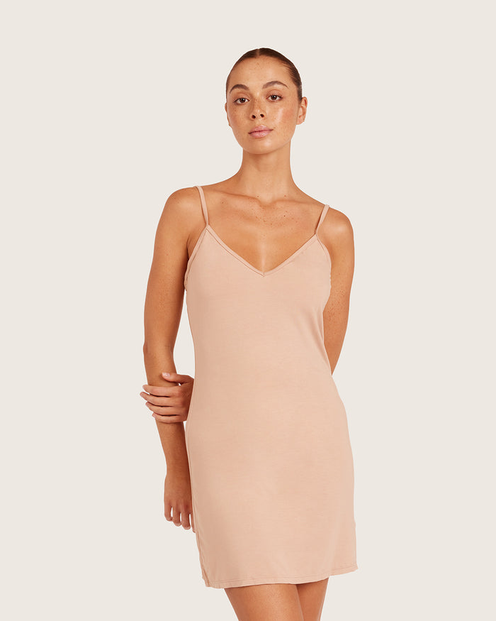 Base Layer V-Neck Slip-Almond