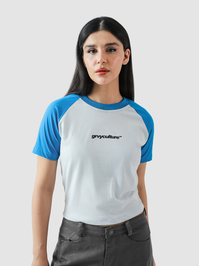 Electric blue babytee female model back view Pakistan – GROOVY