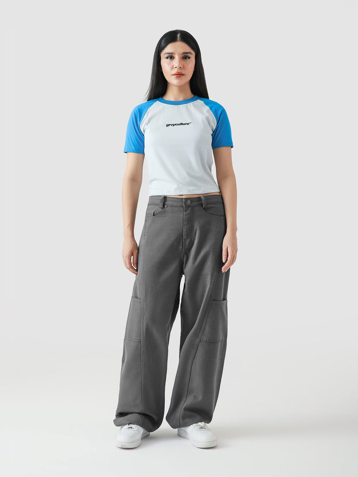 Electric blue babytee female model full body front view Pakistan – GROOVY