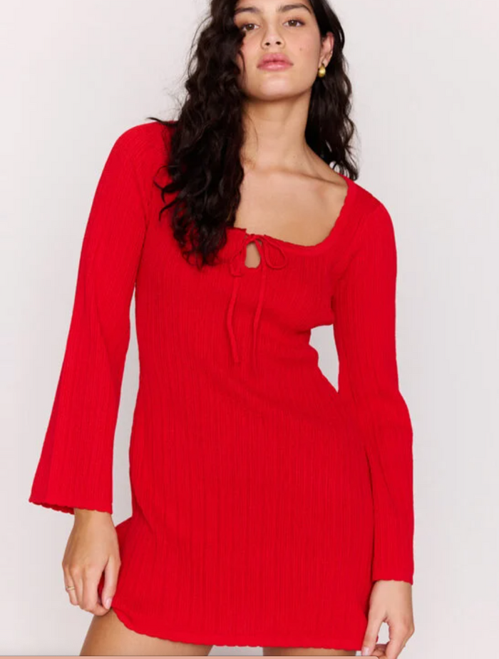 Bellini Knit Mini Dress - Red