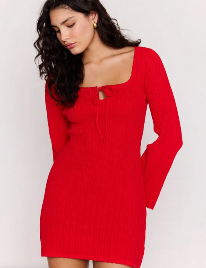 Bellini Knit Mini Dress - Red