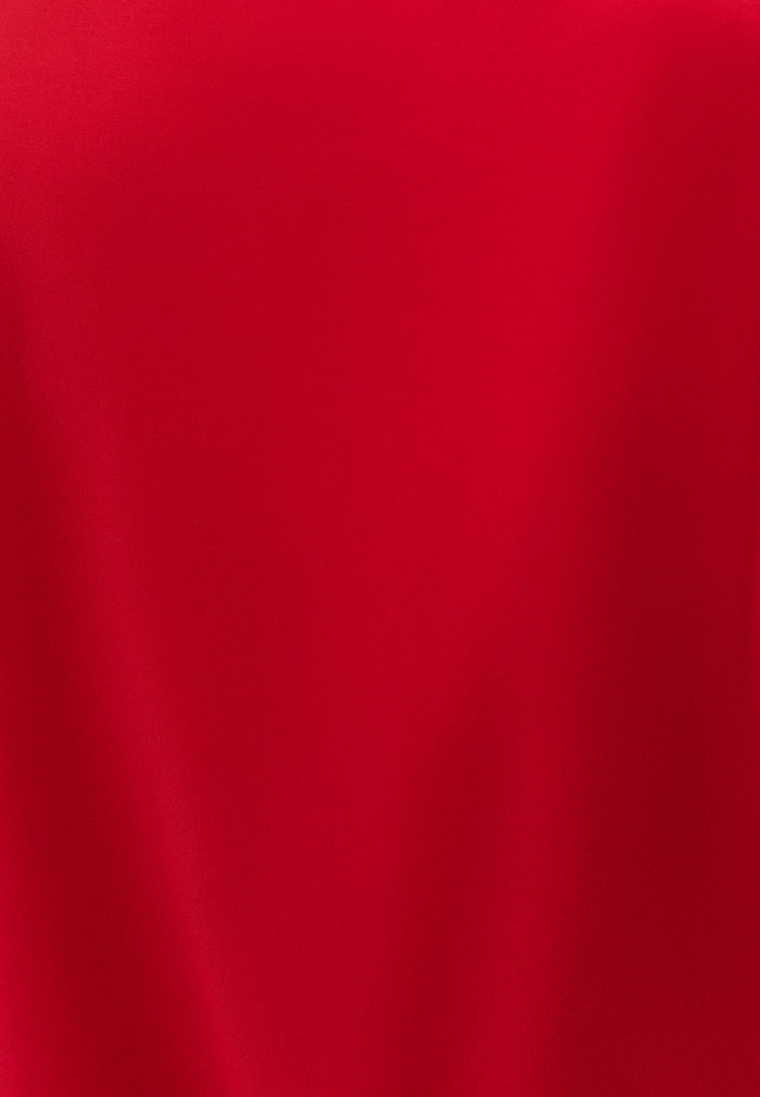 Boat Neck Short Sleeve Asymmetric Blouse - RACING RED