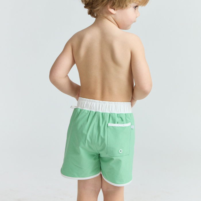boys gustavia green board shorts