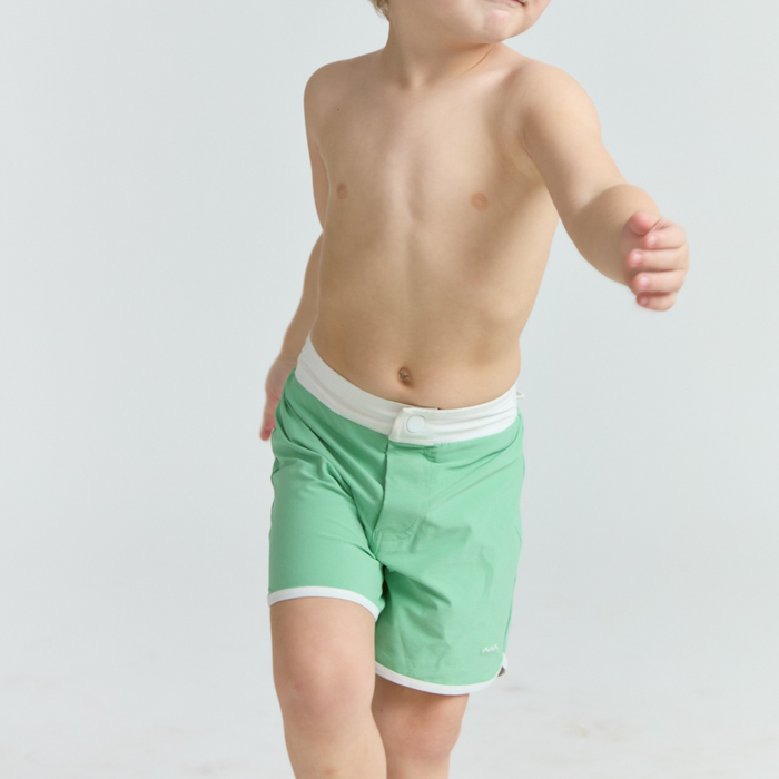 boys gustavia green board shorts