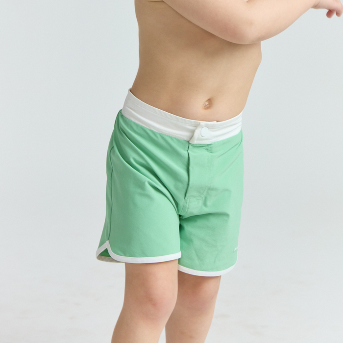 boys gustavia green board shorts