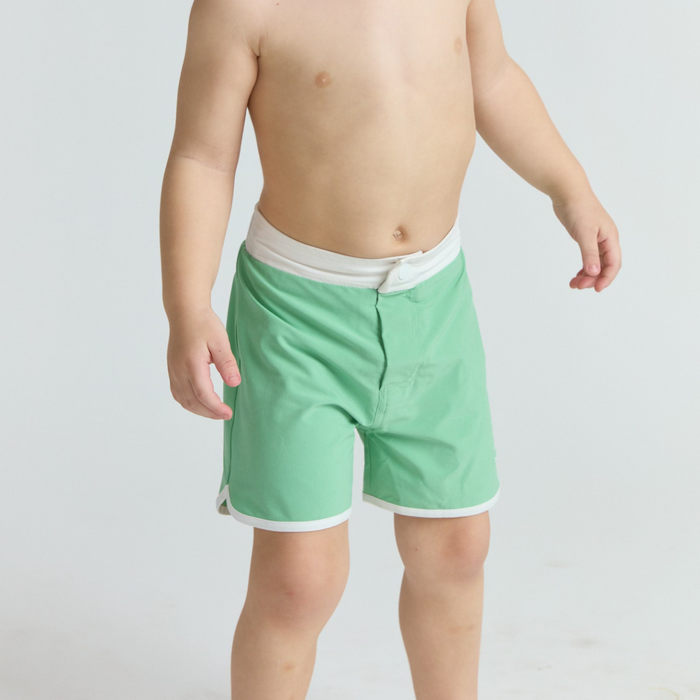 boys gustavia green board shorts