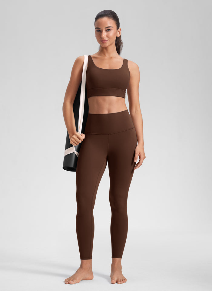 CRZ YOGA Women's Yoga Lounge High Rise Butterluxe Yoga Leggings 25'' Lava Brown