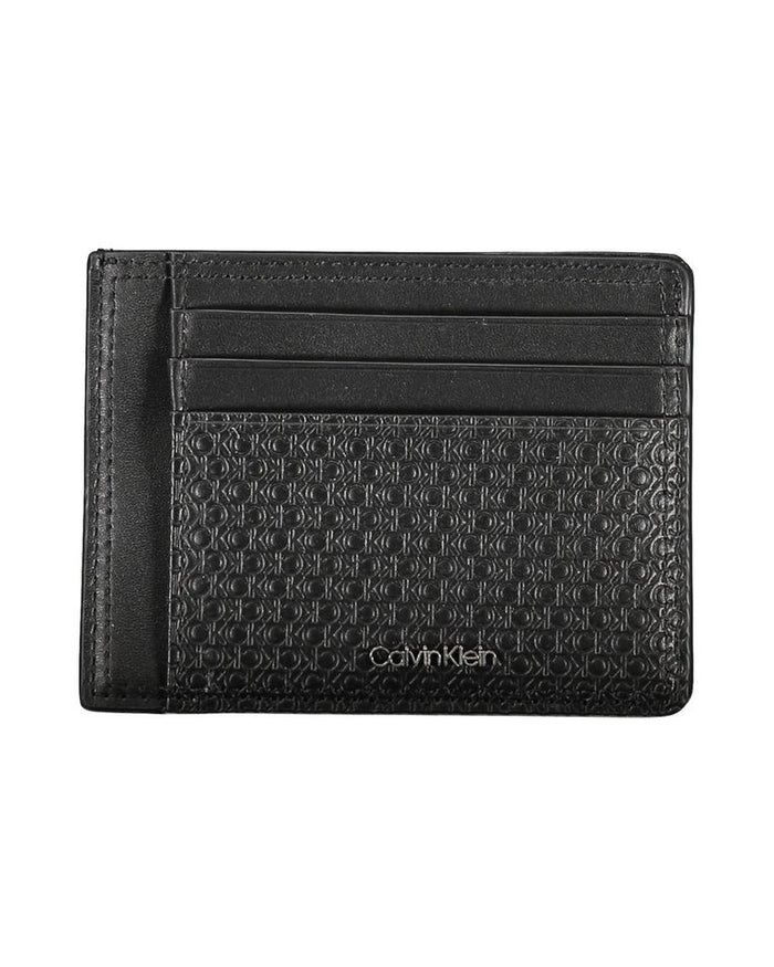 Calvin Klein Sleek Black Leather Coin Purse with Card Holder