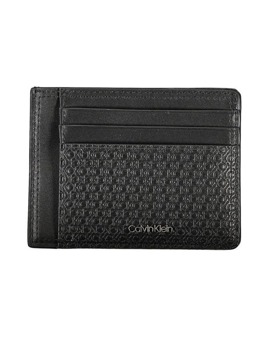 Calvin Klein Sleek Black Leather Coin Purse with Card Holder
