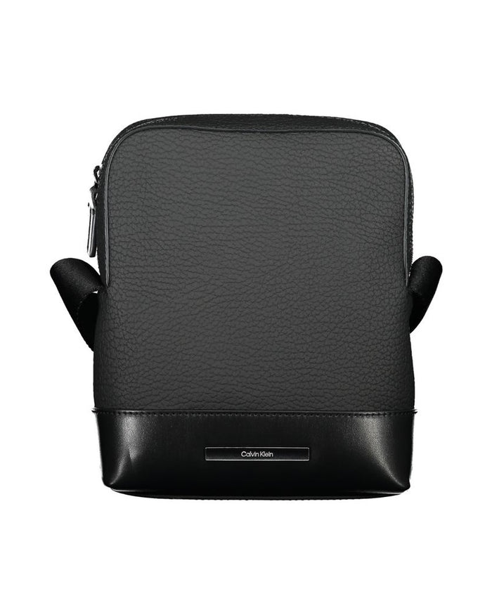 Calvin Klein Sleek Black Shoulder Bag with Contrasting Details