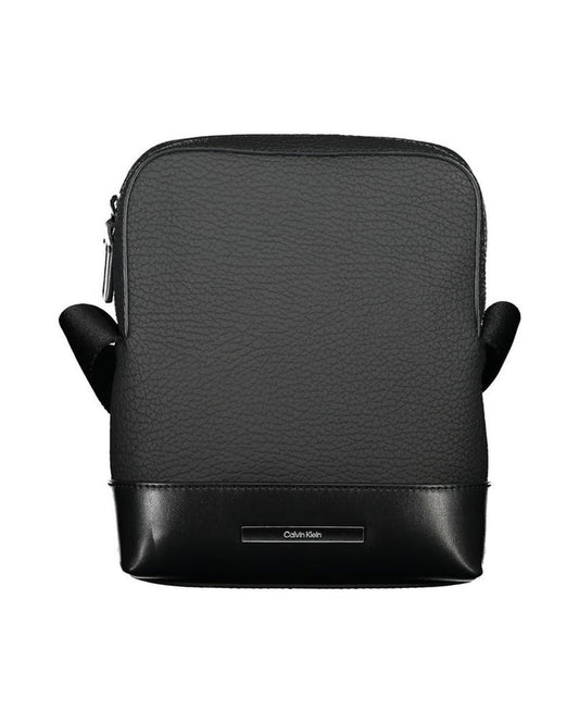Calvin Klein Sleek Black Shoulder Bag with Contrasting Details