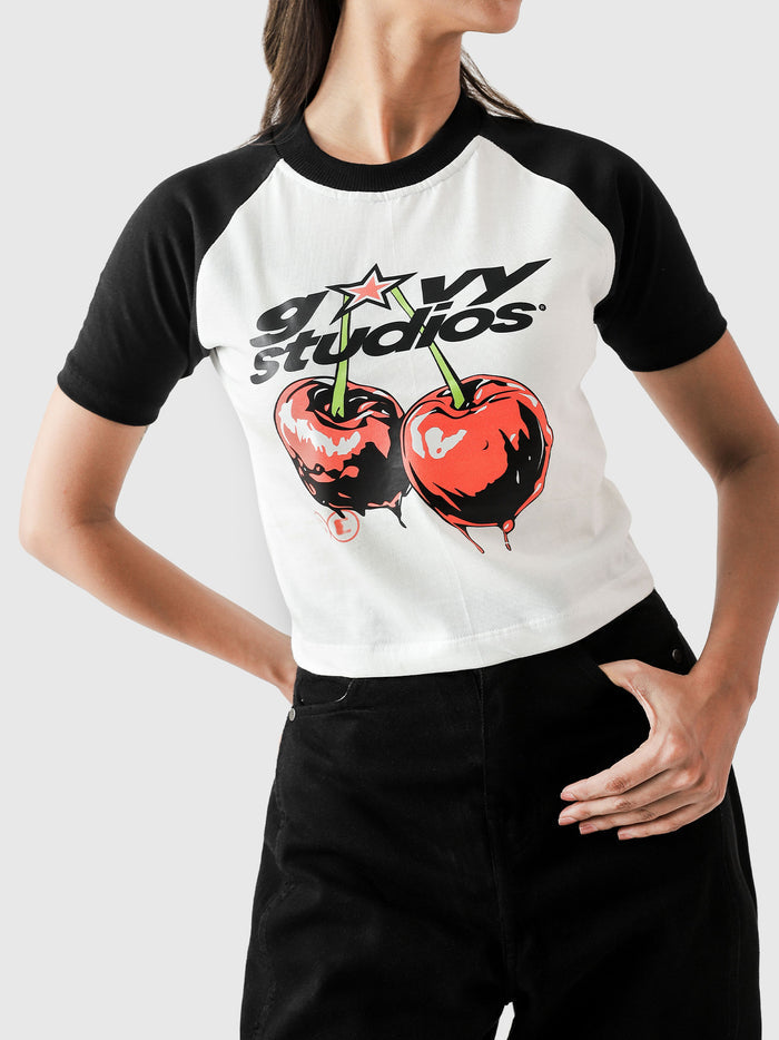 Cherry Babytee female model side view Pakistan – GROOVY