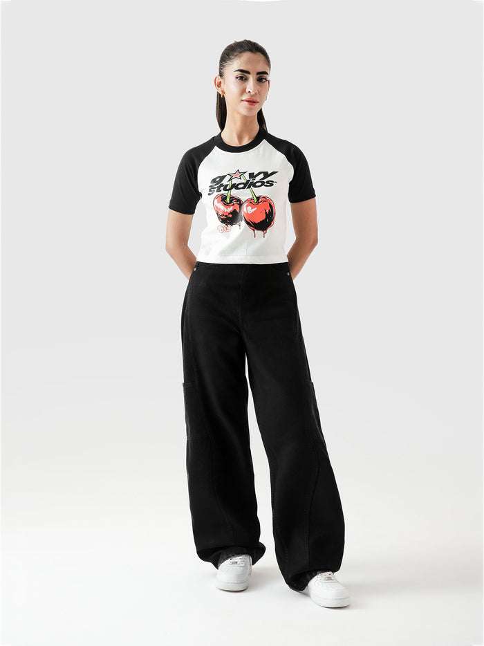 Cherry Babytee female model back view Pakistan – GROOVY