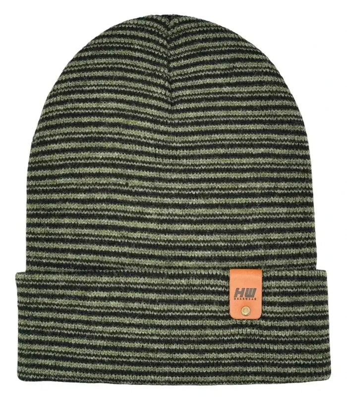Classic Contrast Cuffed Beanie, Black and Green