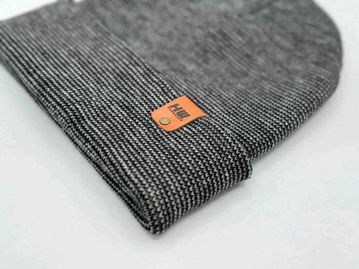 Classic Fusion Cuffed Beanie, Black and Gray